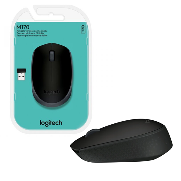 MOUSE LOGITECH M170 WIRELESS BLACK