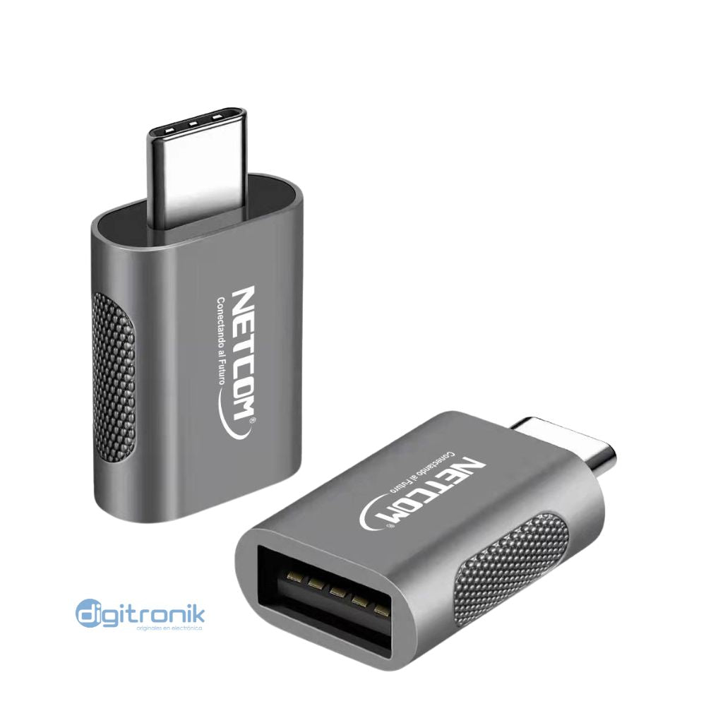 ADAPTADOR USB-C MACHO A USB-A HEMBRA V3.1 GEN 2 NETCOM PE-CU0031