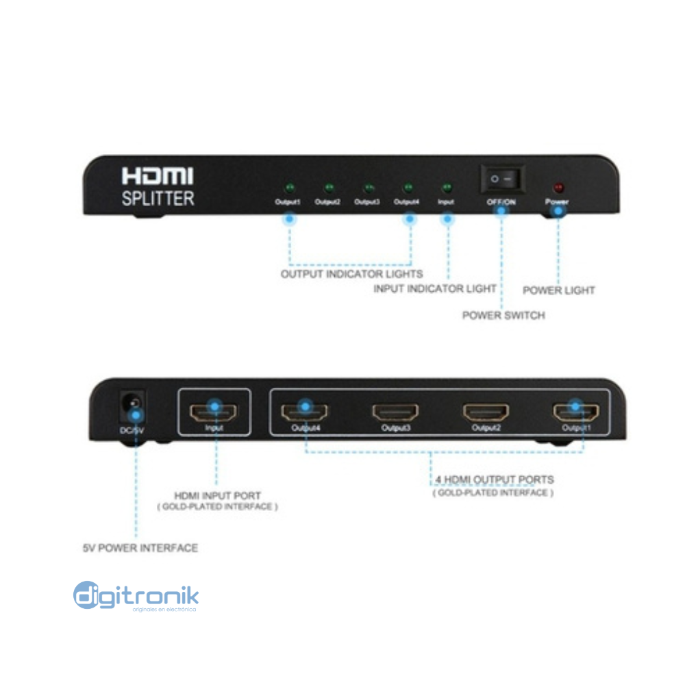 SPLITER HDMI 1X4 3D TRAUTECH PE-HD0041