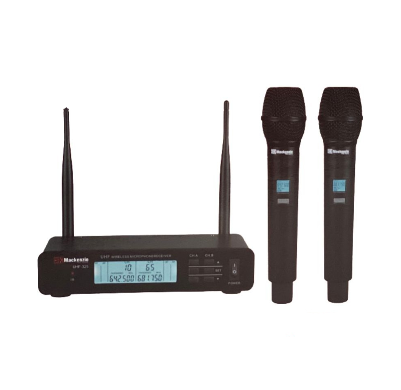 MICROFONO INALAMBRICO DOBLE UHF-325 MACKENZIE