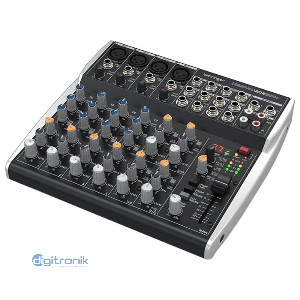 Mezclador Behringer XENYX 1202SFX de 12 canales con interfaz de transmisión XENYX 1202SFX
