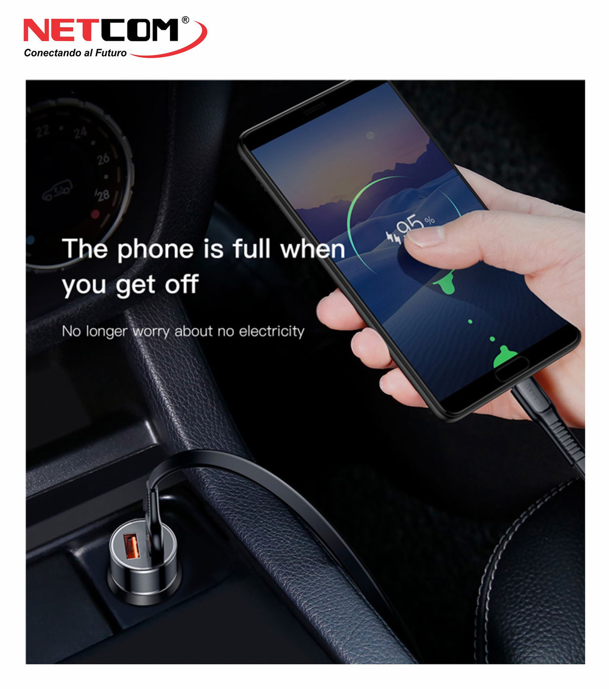 CARGADOR USB P/AUTO NETCOM PE-CG0022