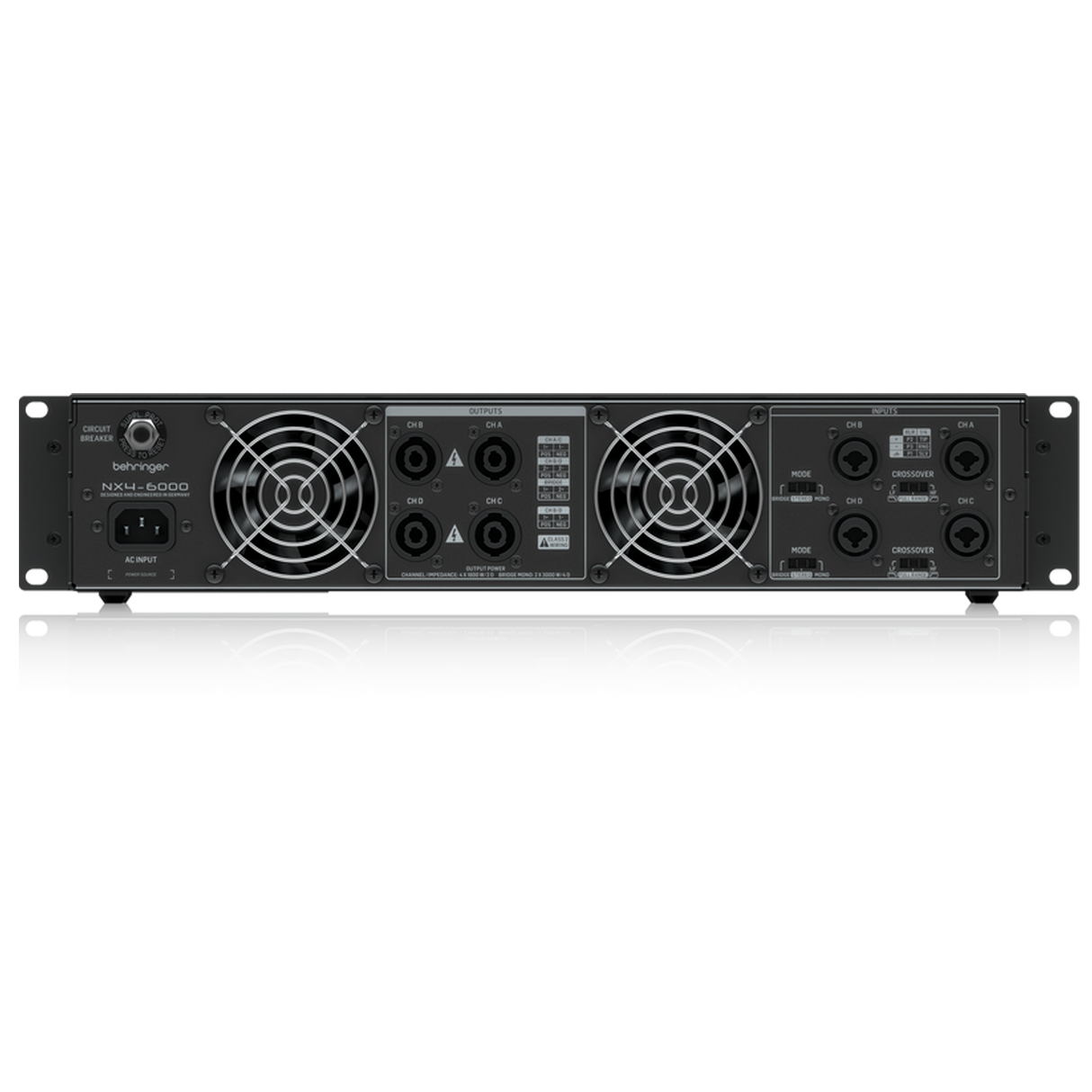 AMPLIFICADOR POWER BEHRINGER NX4-6000 ULTRALIGERO 4X1500W