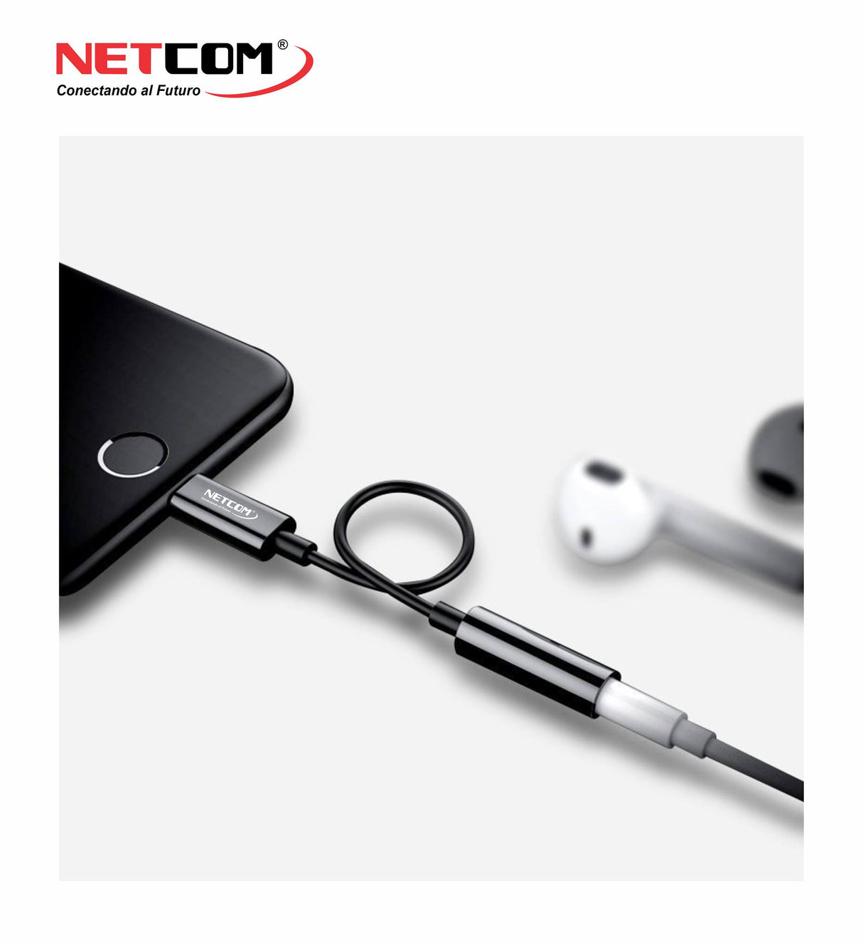 ADAPTADOR IPHONE LIGHTNING A 3.55MM NETCOM PE-VO0010