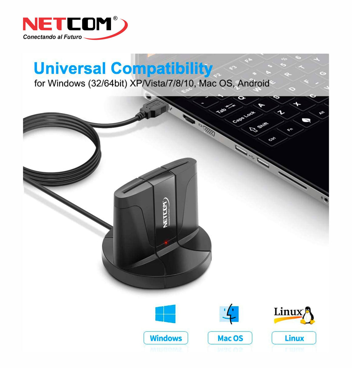 Lector de DNI Electrónico Tarjetas de Identificación – Smart Card PE-CR0034 NETCOM