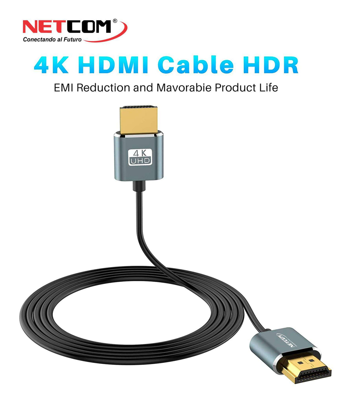 CABLE HDMI SLIM V2.0 DE 8 MTS NETCOM PE-HD0895