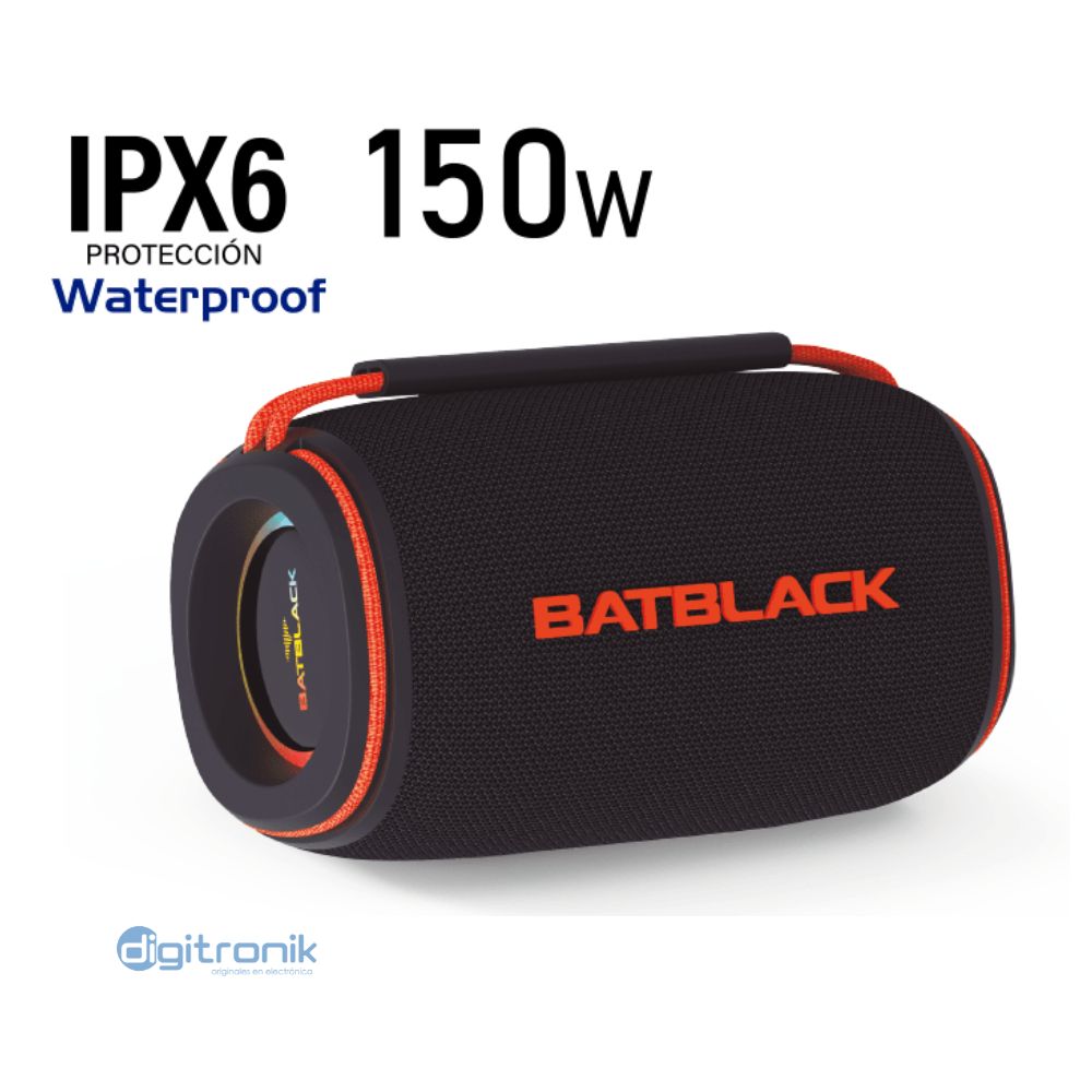 PARLANTE PORTATIL BATBLACK BLUETOOTH 150W 7.4V-8.4V 2400MAH BT-26T6