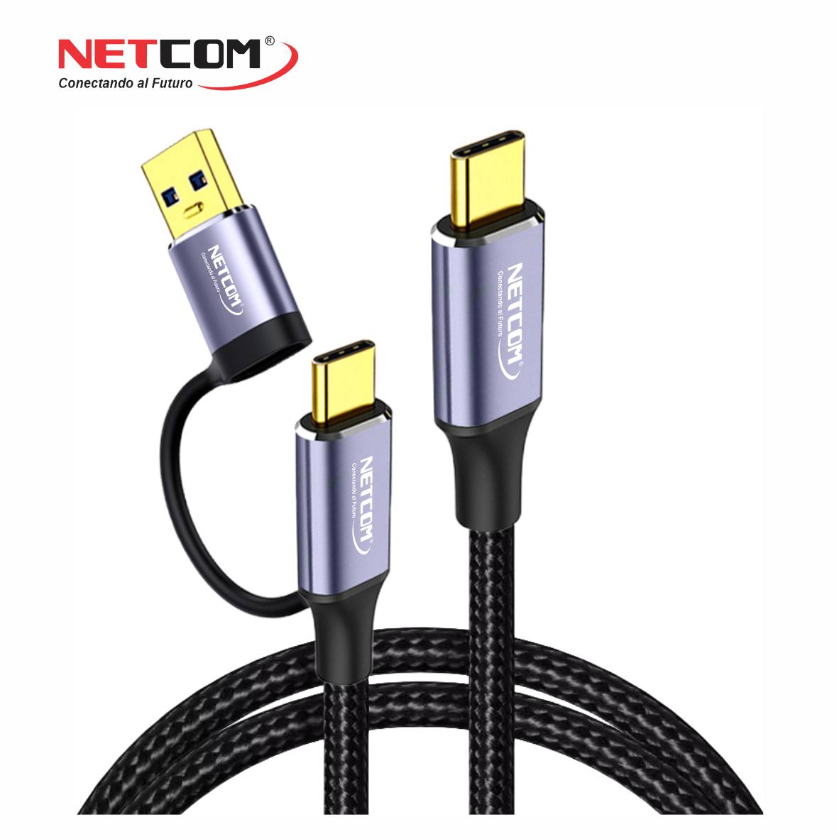 Cable Premium USB Tipo C 2 en 1 de 1.80 Metros PE-CA0082 NETCOM
