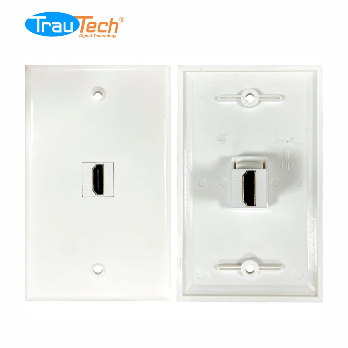 PLACA 1 HDMI V2.0 ANGULO DE 90° TRAUTECH PE-WP0030