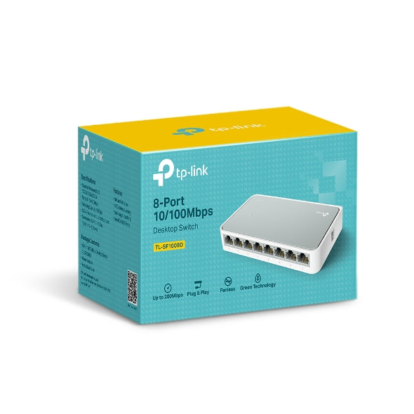 Switch TP-Link TL-SF1008D, 8 puertos RJ-45 10/100 Mbps