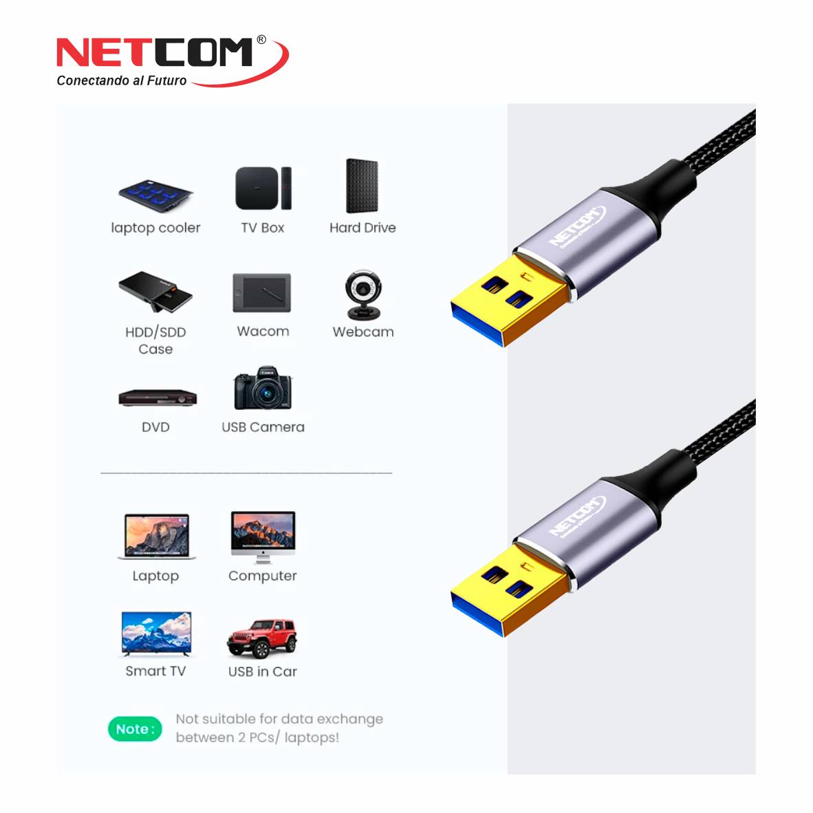 CABLE USB AM TO AM V3.0 DE 5MTS NETCOM PE-US0035