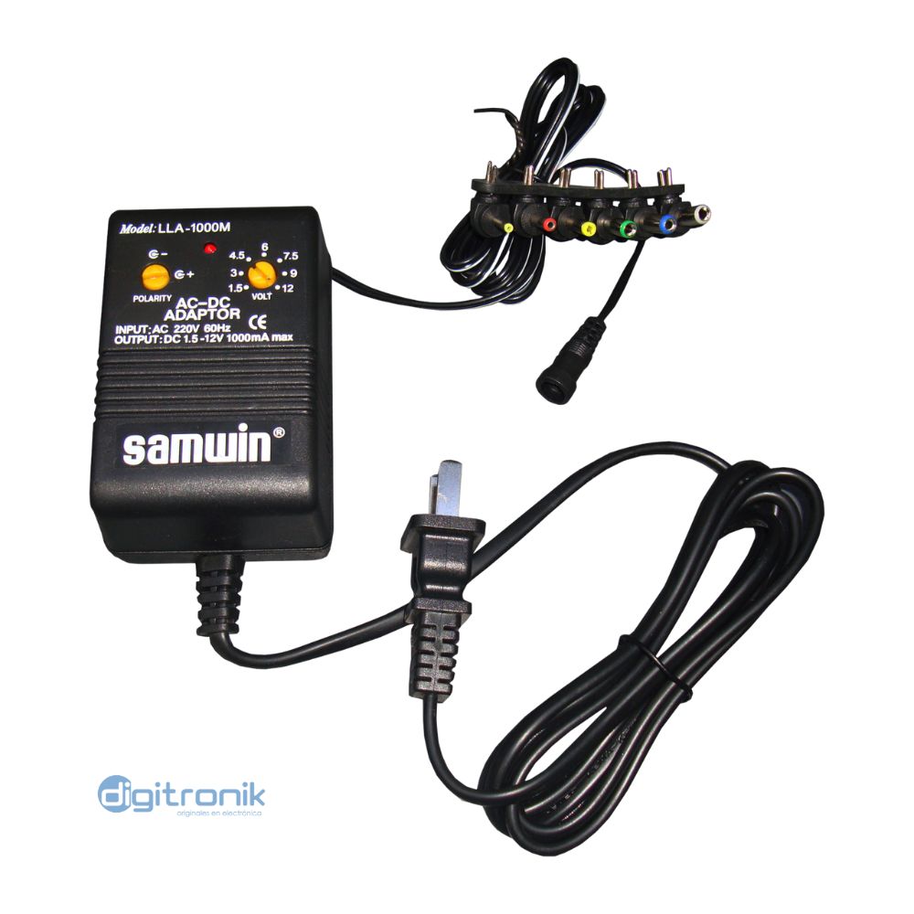 ADAPTADOR 1000MA SAMWIN 1,5-12V/220V LLA-1000M