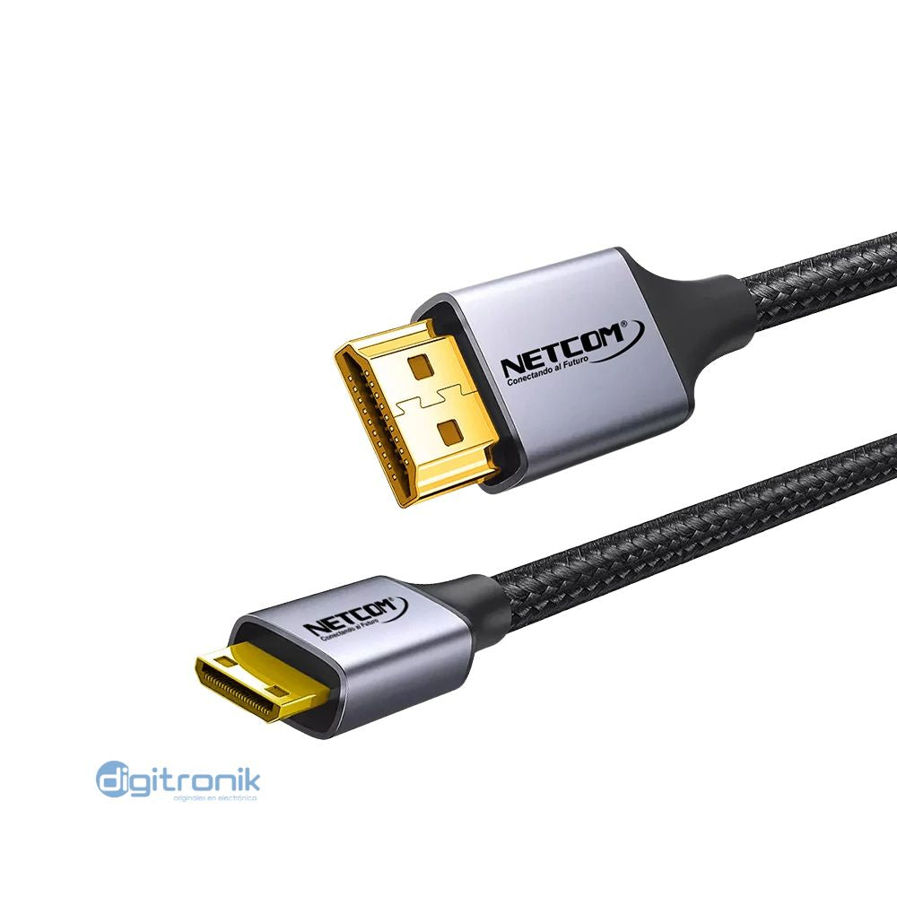 CABLE HDMI A MINI HDMI V2.0 DE 1.8MTS NETCOM PE-HD0842