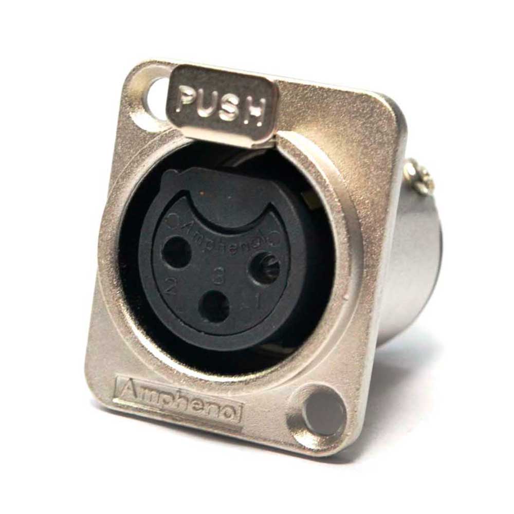 JACK XLR CANON CHASIS 3 PINES NIQUELADO AC3FDZ AMPHENOL