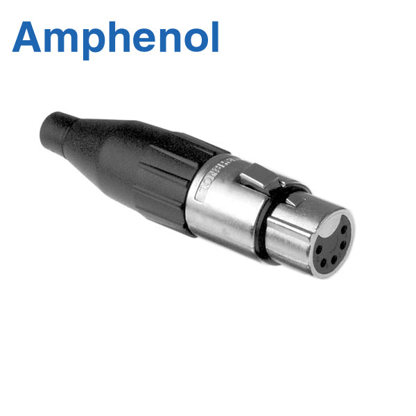 JACK XRL 5 PINES AEREO NIQUELADO NEGRO AMPHENOL AC5F