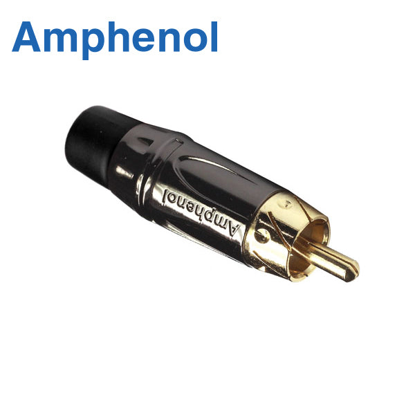 PLUG RCA NEGRO CROMADO (CONTACTOS ENCHAPADO EN ORO) ACPL-CBK AMPHENOL