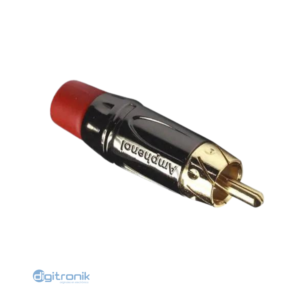 PLUG RCA NEGRO CROMADO ROJO (CONTACTOS ENCHAPADO EN ORO) ACPL-CRD AMPHENOL