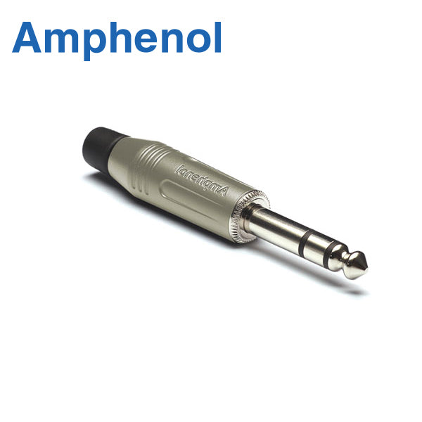 PLUG STEREO 1/4" STANDARD NIQUEL ACPS-GN AMPHENOL