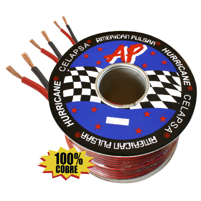 CABLE HURRICANE ROJO Y NEGRO Nº16 100M AP-16