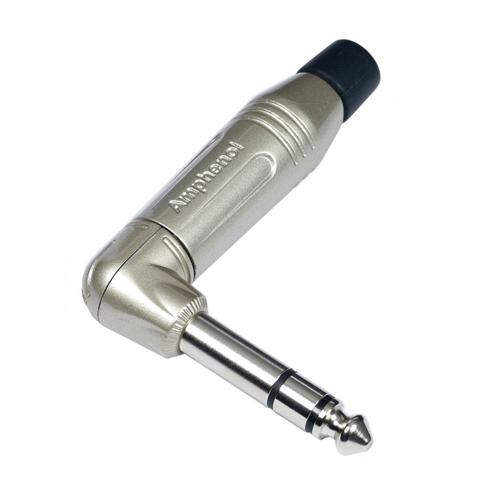 PLUG STEREO 1/4" CROMADO EN ANGULO NIKEL ACPS-RN AMPHENOL