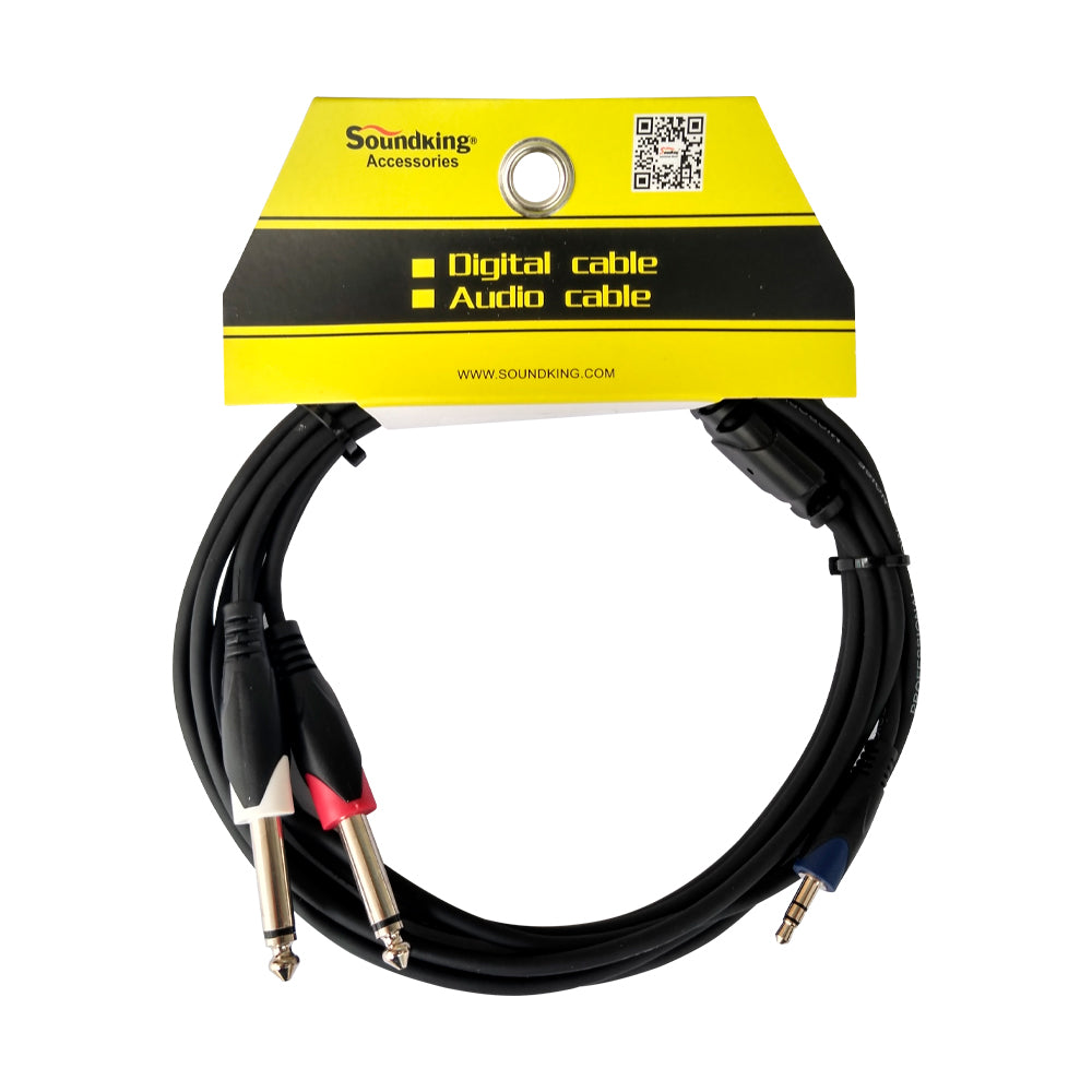 CABLE PLUG STEREO 3.5MM A 2 PLUG MONORAL 3M SOUNDKING BJJ212/3M