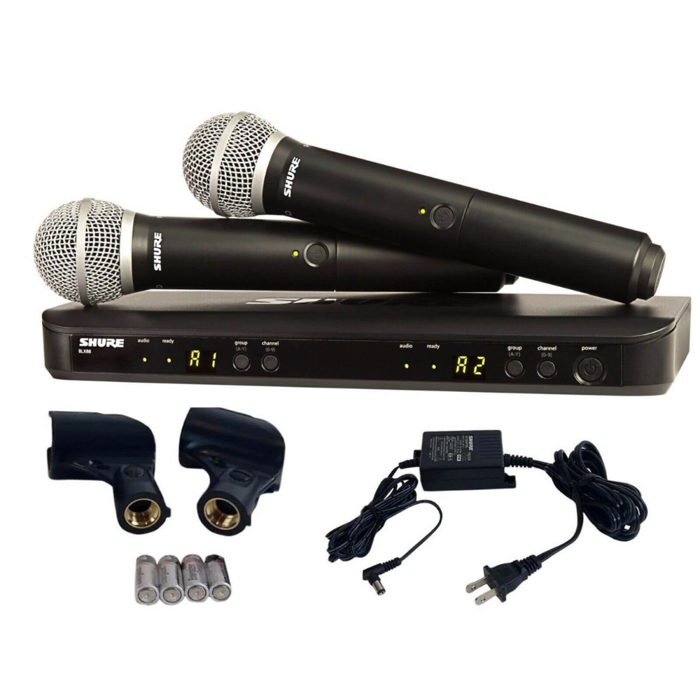 MICROFONO INALAMBRICO 2 MANUAL B/GRANDE  BLX288US/PG58 SHURE