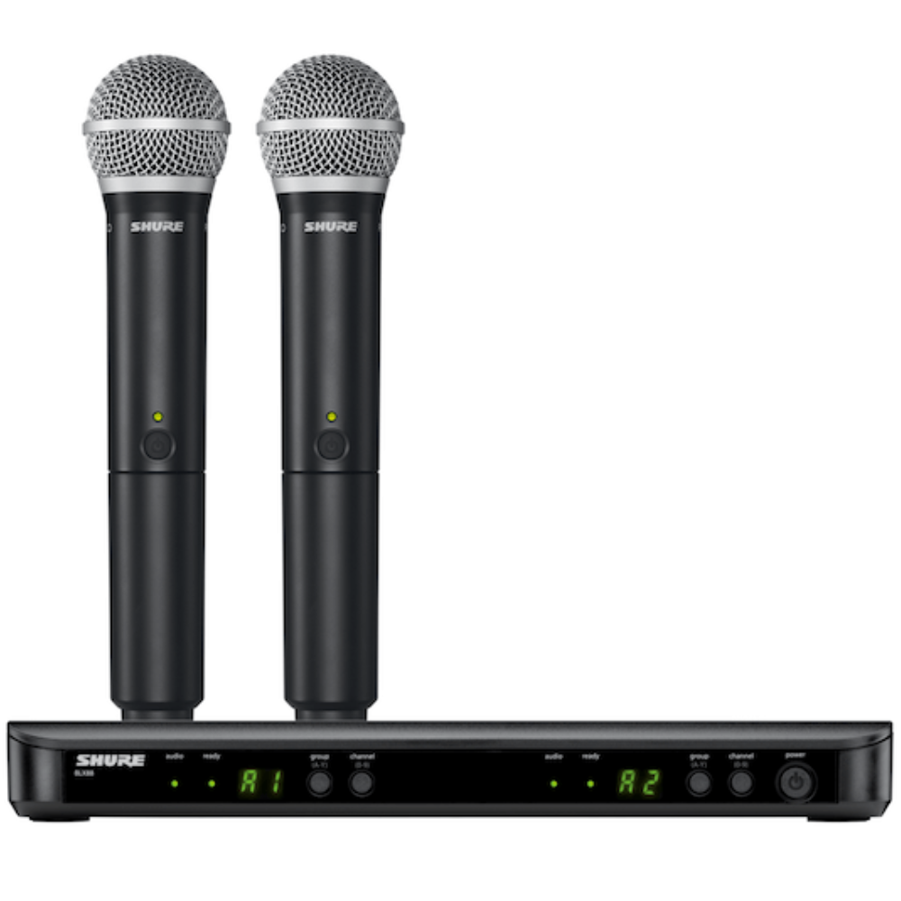 MICROFONO INALAMBRICO 2 MANUAL B/GRANDE  BLX288US/PG58 SHURE