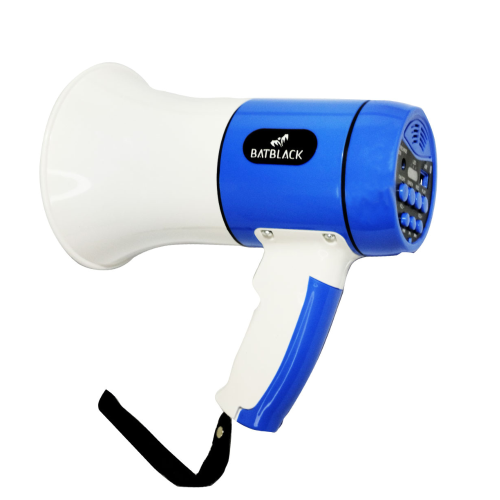 MEGAFONO RECARGABLE 35W CON SISTEMA DE GRABACION BATBLACK BT-35LT/USB/BT