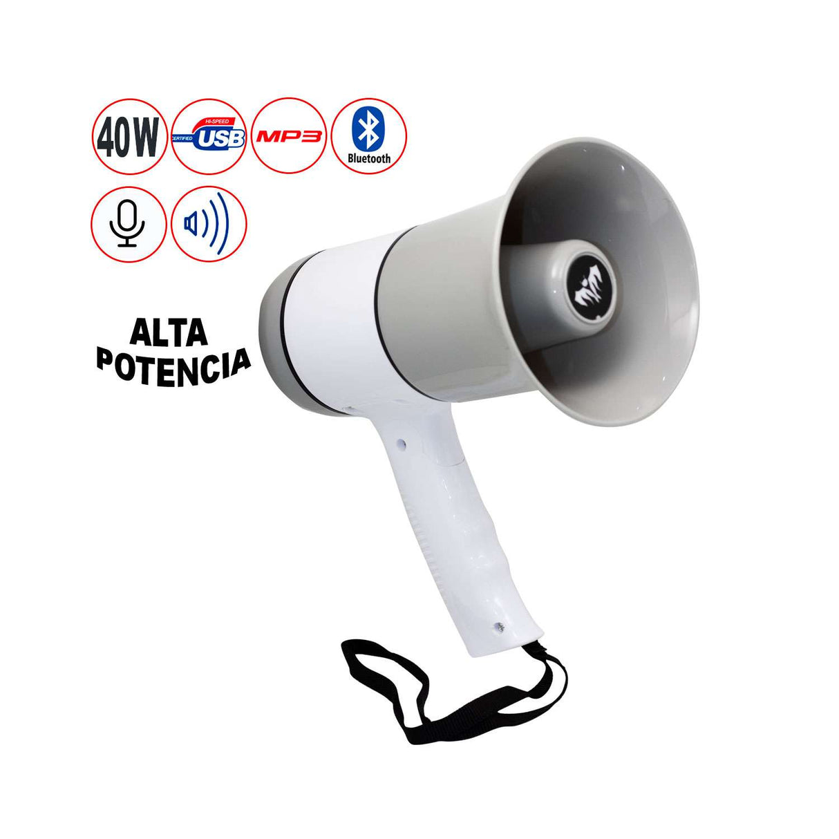 MEGAFONO 40W BATBLACK SIREN/USB/MP3/REC BT-51MF