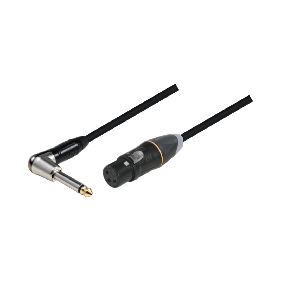 CABLE JACK XLR A PLUG MONO C/ANGULO 6.35MM 20FT COLOR SILVER BXJ084/20FT