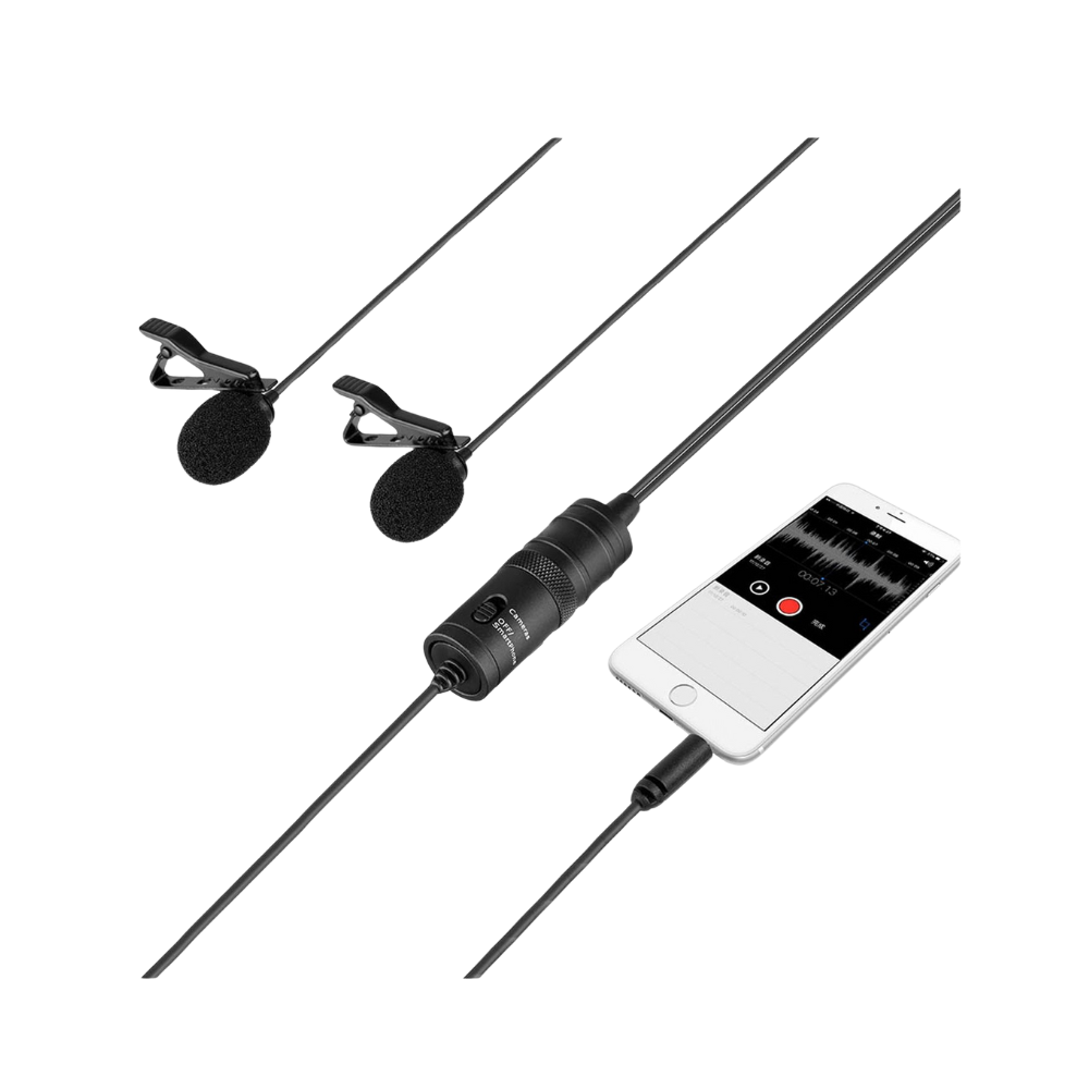 MICROFONO DUAL SOLAPERO OMNIDIRECCIONAL BOYA BY-M1DM