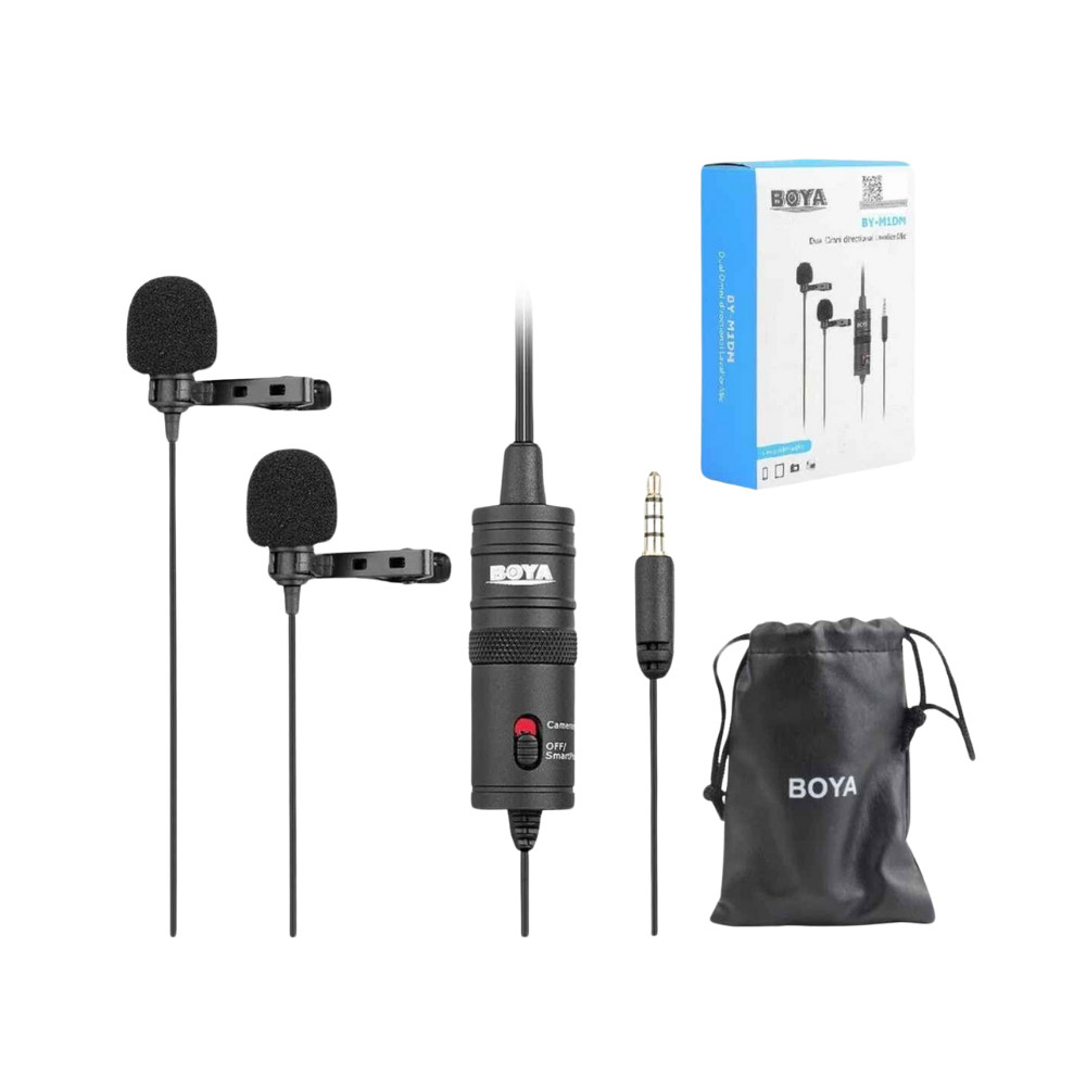 MICROFONO DUAL SOLAPERO OMNIDIRECCIONAL BOYA BY-M1DM