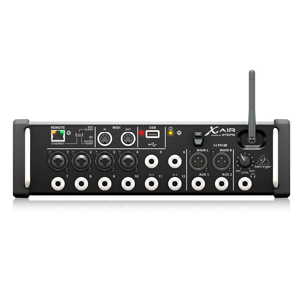 MEZCLADORA DIGITAL 12CH C/4 PREAMPS MIDAS, 2 AUX, MAIN, WIFI BEHRINGER XR12