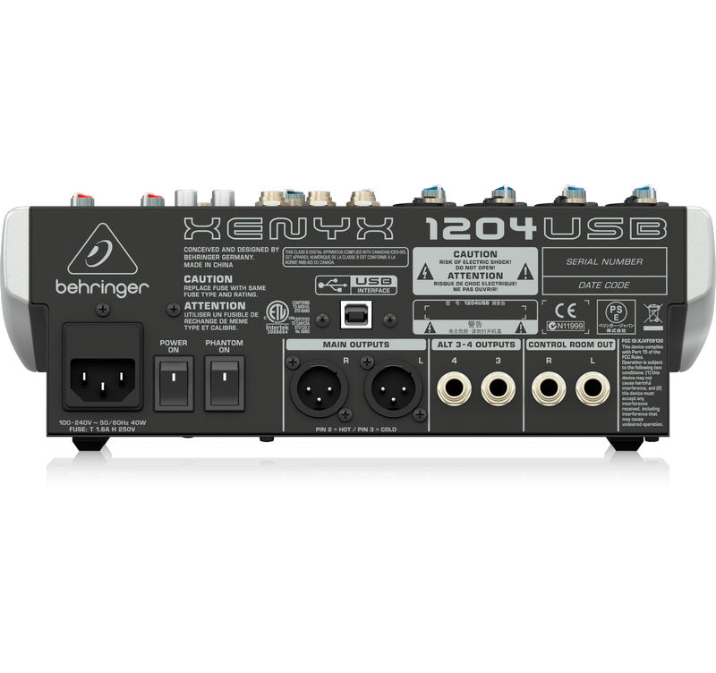 MEZCLADORA BEHRINGER X-1204L DE 4 XLR CANALES 2 STEREO CON EFECTOS