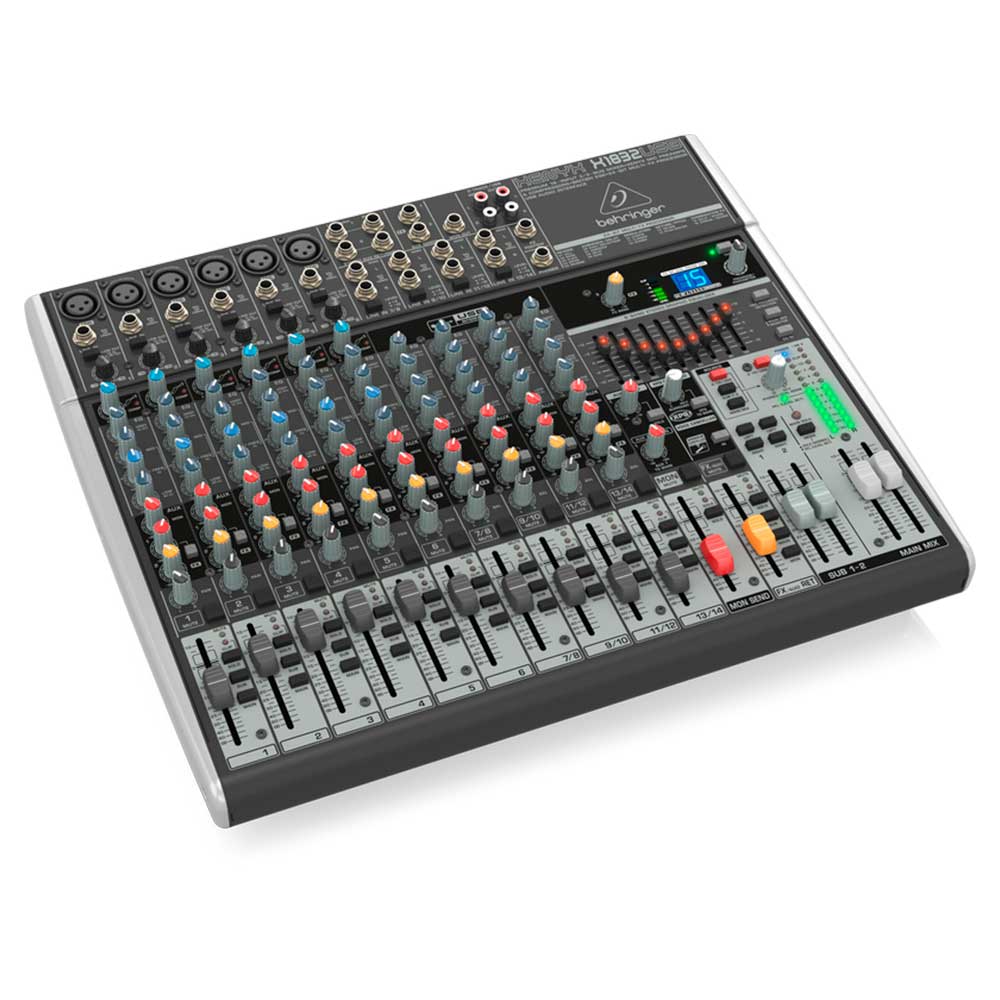 MEZCLADORA BEHRINGER X-1832USB DE 6XLR CANALES 2STEREO CON/EQ