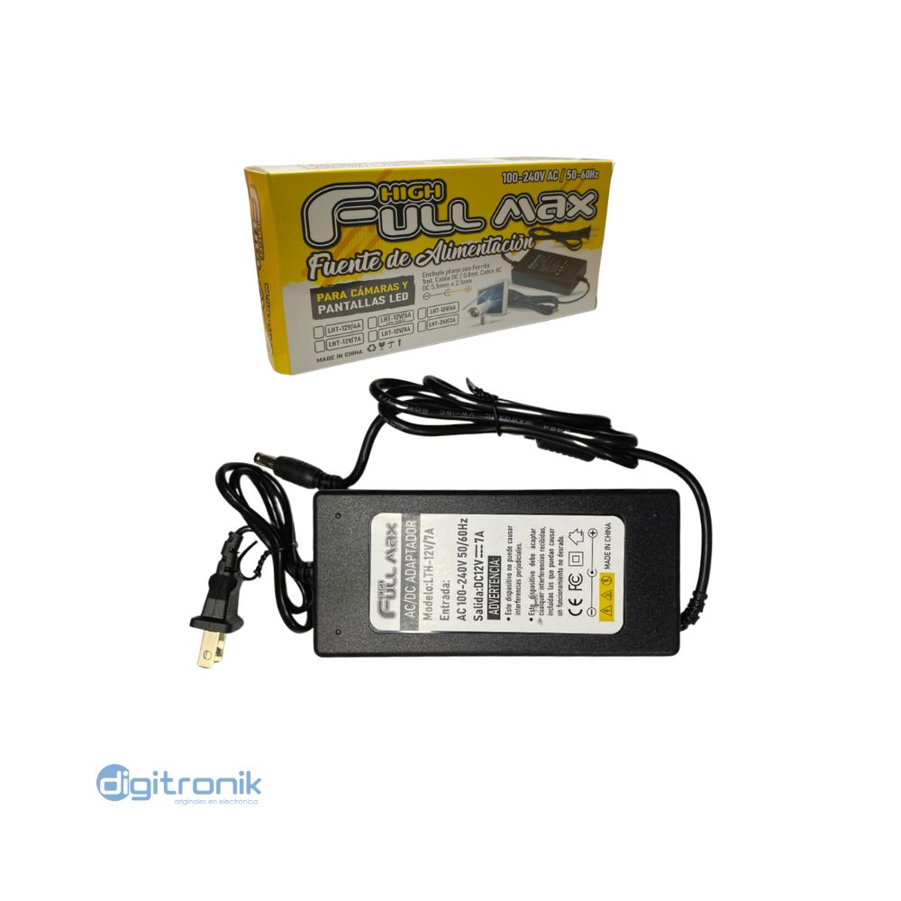 ADAPTADOR 12V 7A 5.5X2.1MM ZZ-LTH-12C7A(HFM)