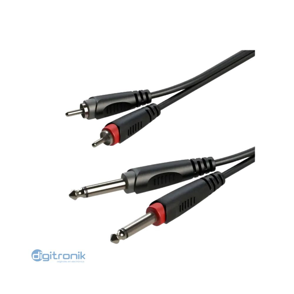 CABLE DE AUDIO 2 PLUG RCA A 2 PLUG MONO 6.3MM 2M ROXTONE SACC150L2