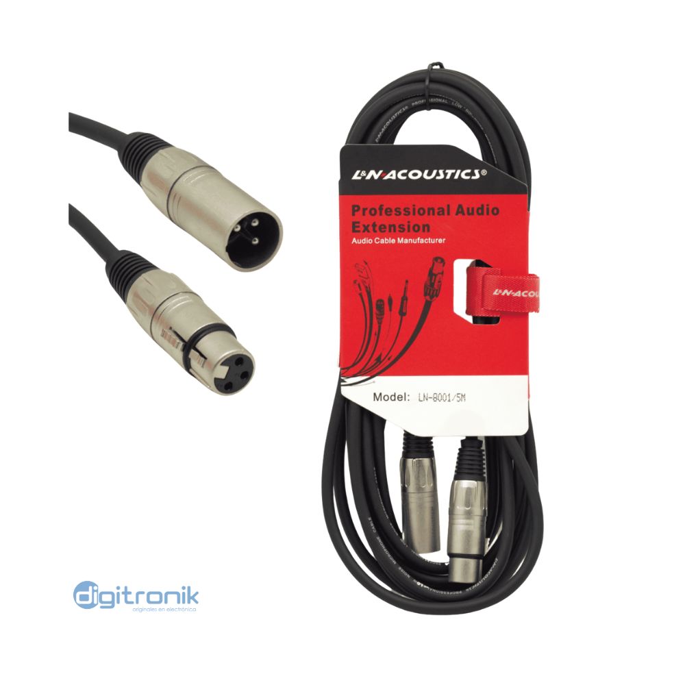 CABLE JACK XLR SILVER A PLUG XLR SILVER 5M LN-8001/5M