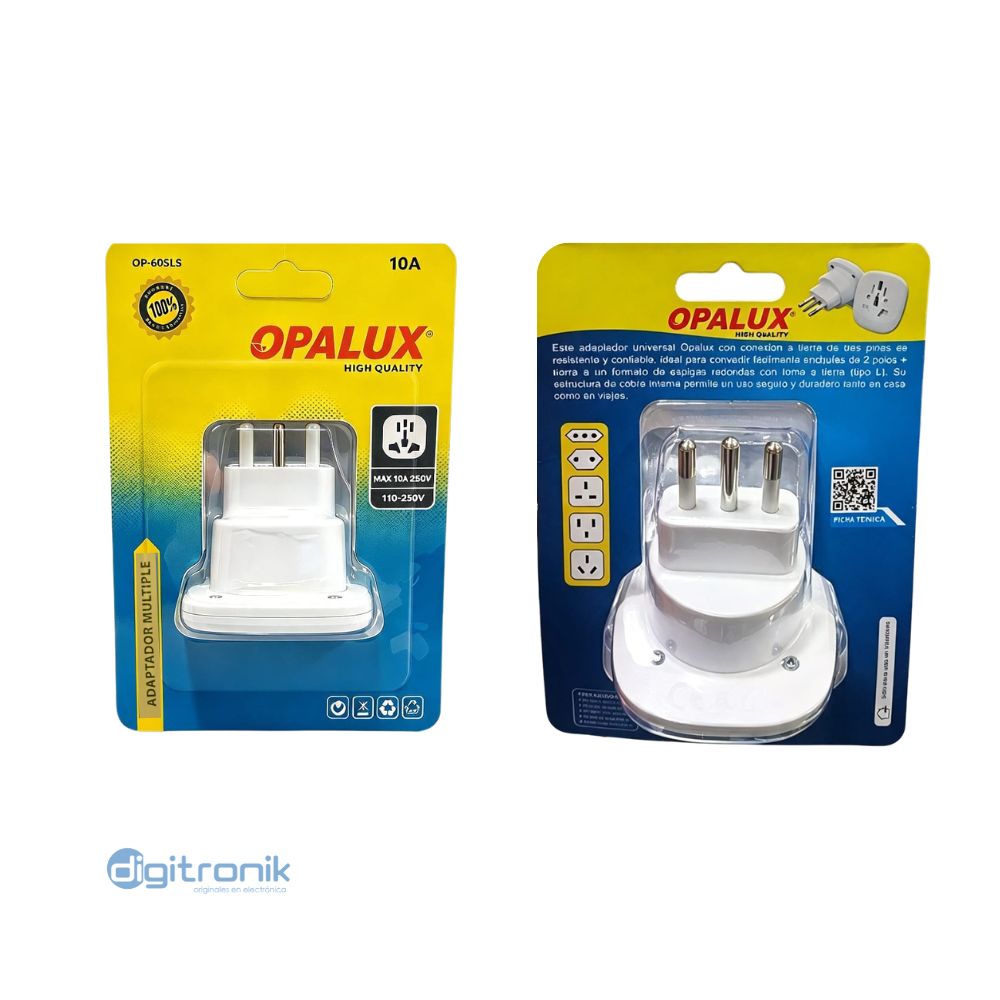 ADAPTADOR MULTIPLE OPALUX UNIVERSAL 2300W 110-250V 10AMP OP-605L5
