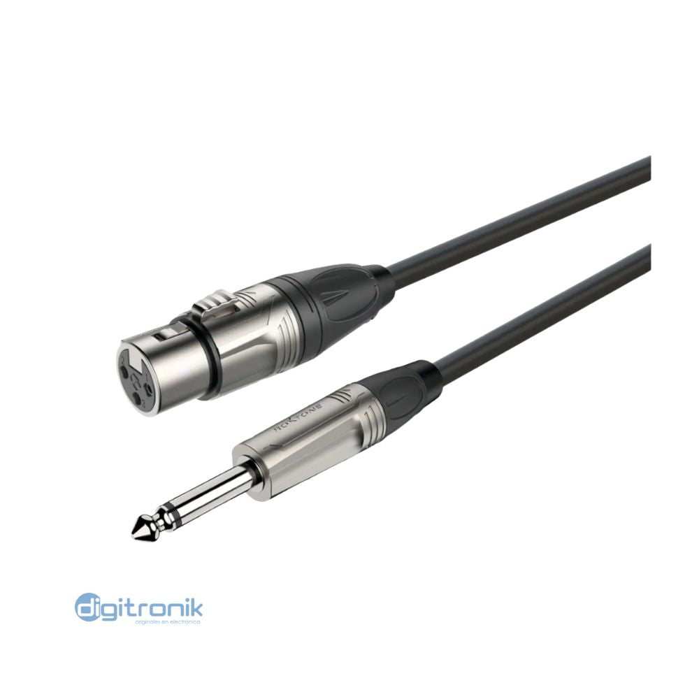 CABLE PLUG MONO CANON XLR 3 PINES NEGROS 10M ROXTONE SMXJ210L10