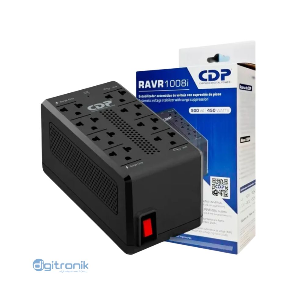 ESTABILIZADOR CDP RAVR108I 1000VA/500W 8 SALIDAS