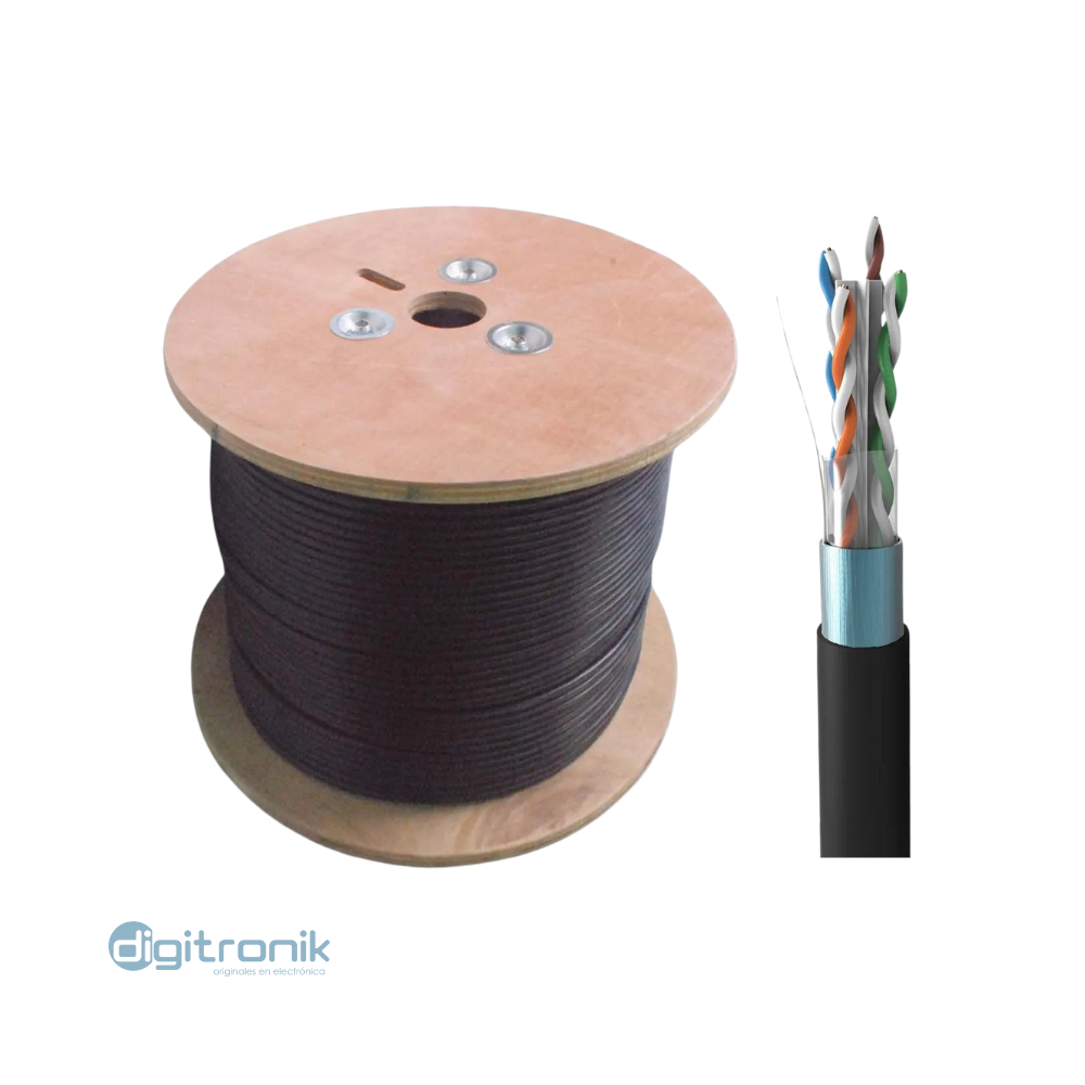 CABLE CAT6 F/UTP-PE 24AWG 305MT PARA EXTERIORES NEGRO