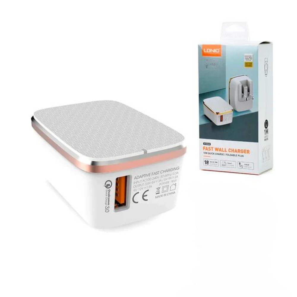 Cargador Ldnio 18w Carga Rapida A1204Q con cable V8 micro usb