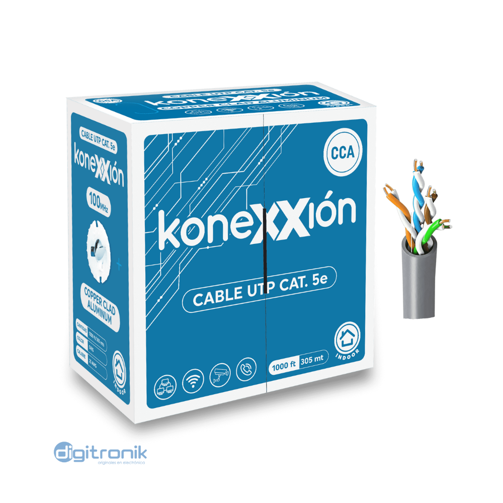 CABLE UTP CAT5E KONEXXION 24AWG 305MTS GRIS
