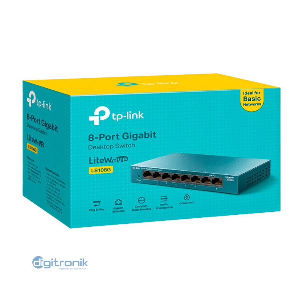 TP-LINK SWITCH GIGABIT 8 PTOS 10/100/1000MBPS LS108G