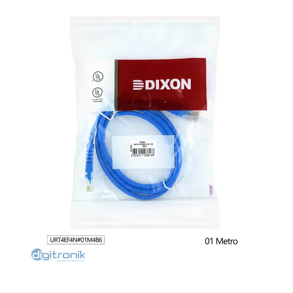 DIXON PATCH CORD CAT. 5E LSZH 1M AZUL URT4EF4N#01M4B6