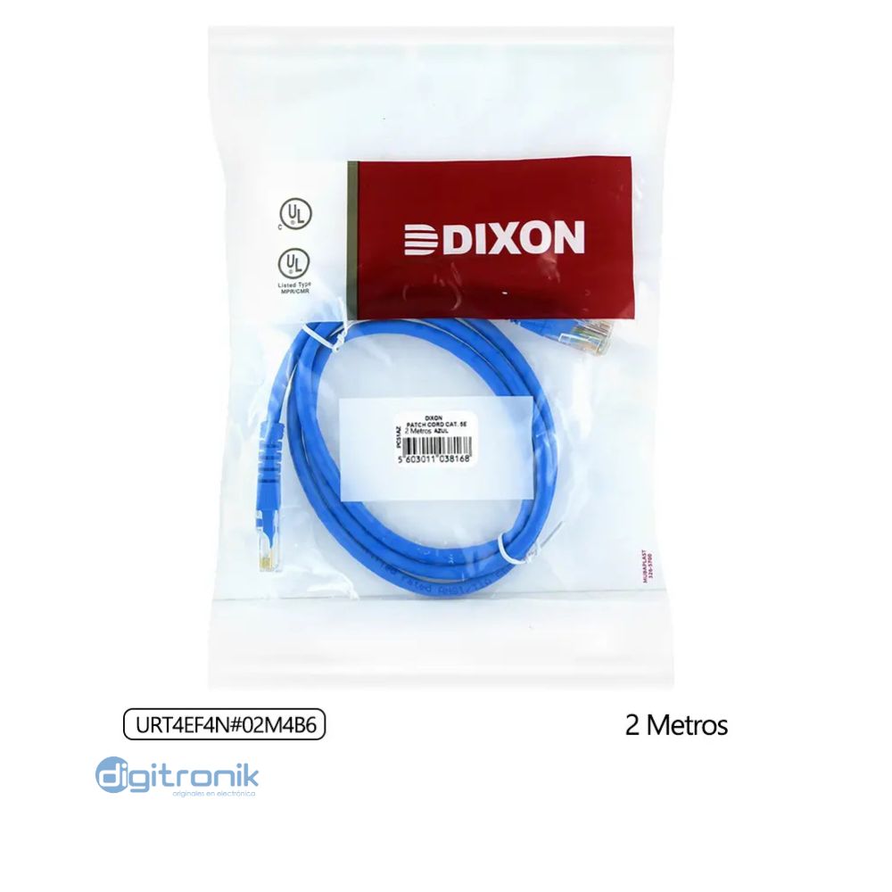 DIXON PATCH CORD CAT. 5E LSZH 2 M AZUL URT4EF4N#02M4B6