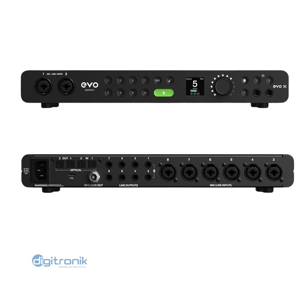 INTERFAZ AUDIENT COMPACTO USB 24 IN 16 ADAT 24 OUT EVO16