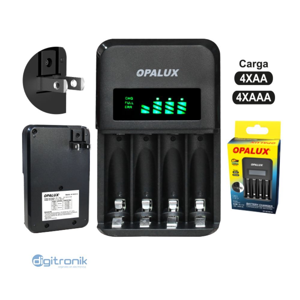CARGADOR DE DE PILAS OPALUX PARA AA AAA OP-BC9012L
