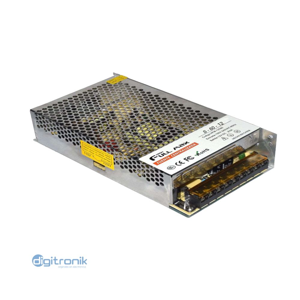 FUENTE DE ALIMENTACIÓN 60W -12V 5A FULL MAX ZZ-HFM-F-60-12